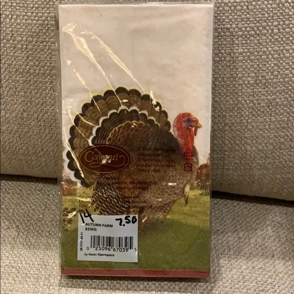 2 Pkgs Caspari Autumn Farms Guest Towels Napkins
